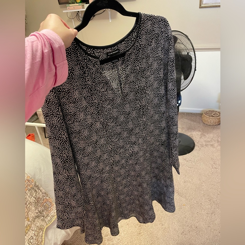 100% Silk Club Monaco Swing Long Sleeve Dress